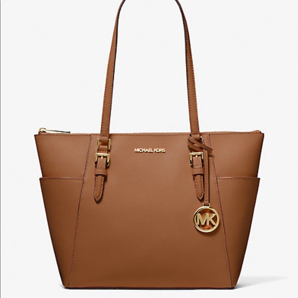 Michael Kors Tan Charlotte Large Saffiano Leather Tote Bag